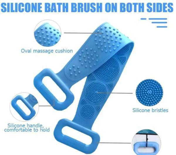 2 Pcs Silicone Back Scrubber Bath Belt - Ultimate Shower Comfort in Pakistan